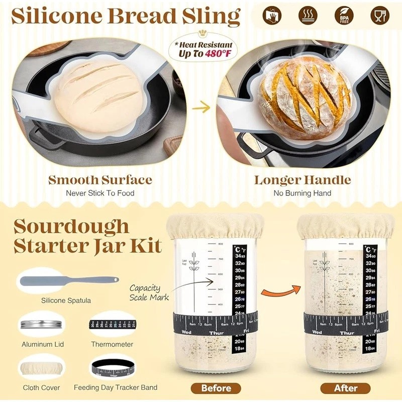 Sourdough Starter Kit Sourdough Bread Baking Supplies Bread Proofing Basket