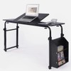 SanBouSi Overbed Table Bedside Desk Mobile Rolling Laptop Stand Tilting