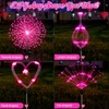 Tujoe 6 Pack Pink Solar Firework Lights 180 LED 8