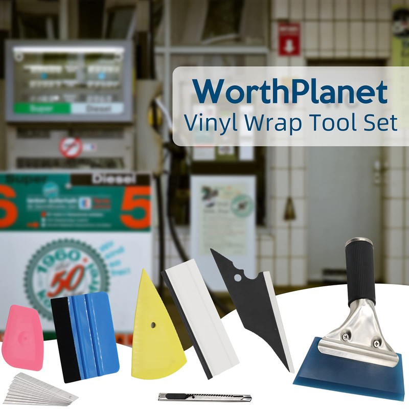 Vinyl Wrap Tool Kit WorthPlanet 8Pcs Protective Car Window Tint