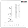 KOTARBAU Mortice Lock with Lock Case 30 x 50 x