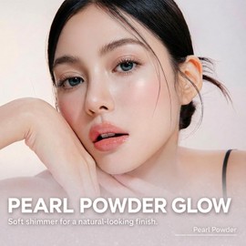 Qwesure Xixi Highlighter Powder with Powder Puff, Loose Shimmer Powder for Face & Body, 03 Champagne Gold