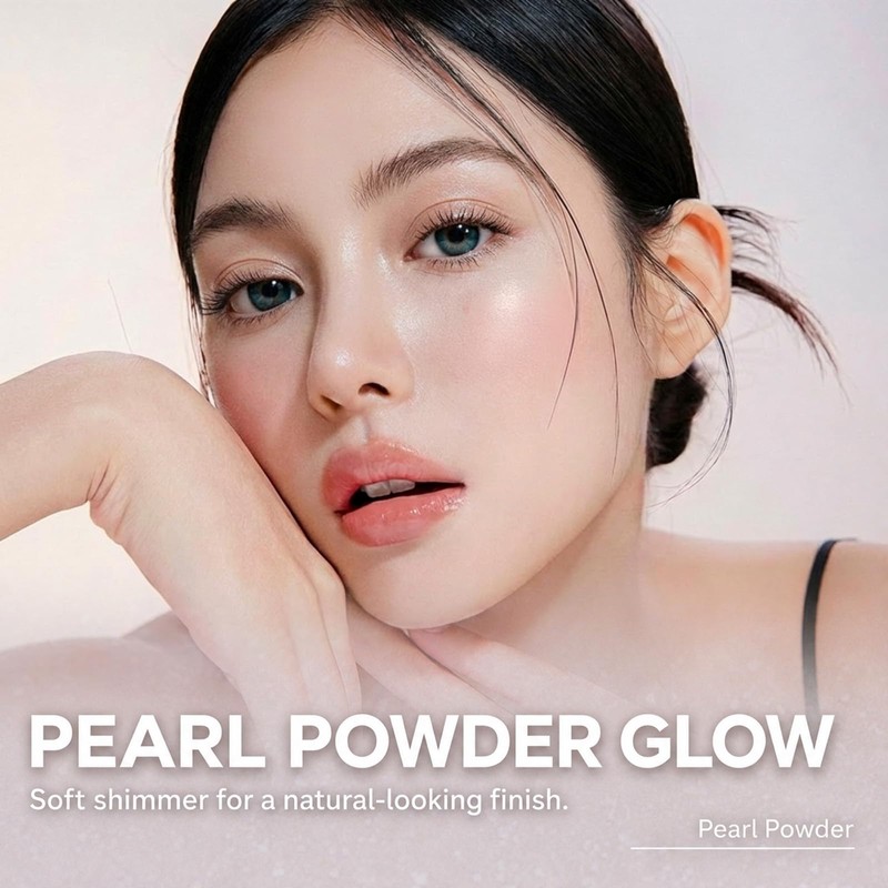 Qwesure Xixi Highlighter Powder with Powder Puff, Loose Shimmer Powder