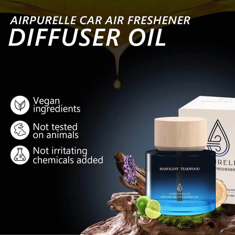 Car Air Freshener Cup Diffuser - Long Lasting Mahogany Teakwood