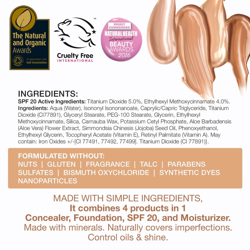 bellapierre BB Cream SPF 20 | Concealer, Foundation, & Moisturizer