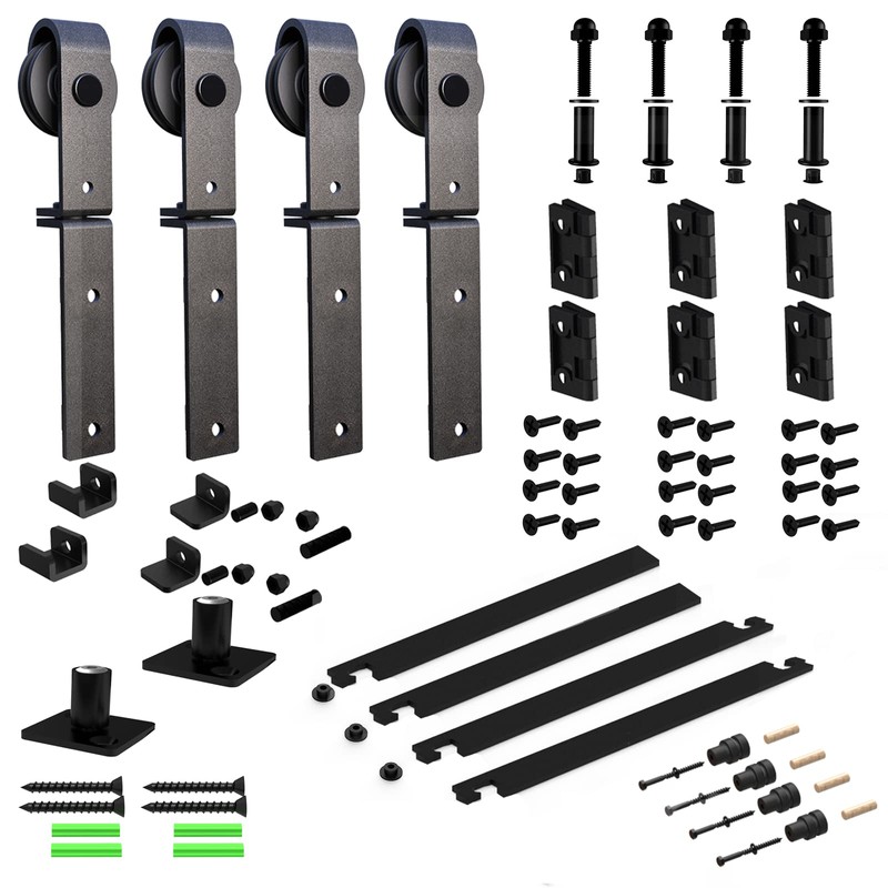 CCJH 6.6FT/79'' Bi-Folding Barn Door Hardware Sliding Track kit Heavy