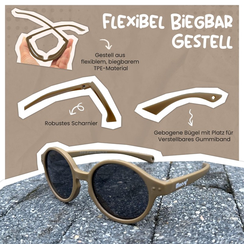Maesy Baby Sunglasses for 0-2 Years - UV400 Polarised Protection