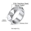 Stainless Steel Spike Ring for Men Women Punk Rock Ring