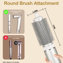 ZEPHBLOW Round Volumizing Brush Attachment for Shark FlexStyle HD430/HD435/HD440, Round Brush Compatible with Shark Flex Style Attachment, Idea for Root Lift and Smooth Styling, Stone