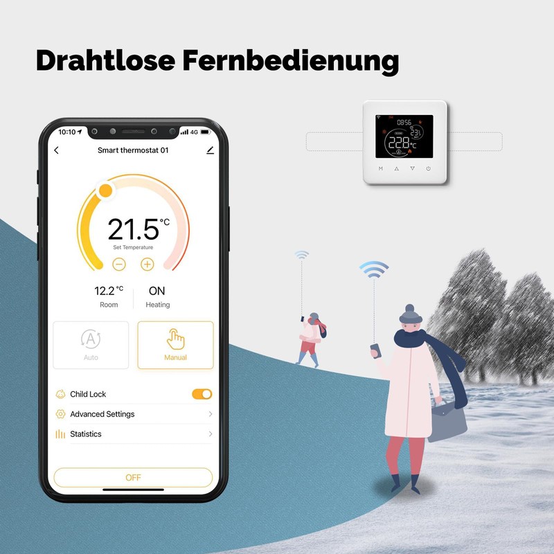 MOES Smart Thermostat Underfloor Heating Water, Room Thermostat Underfloor Heating