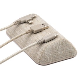 Smartish® Soporte Magnético para Cables - Organizador de Cables Más Grande Cable Wrangler con Clips Magnéticos para Gestión de Cargadores en Escritorio, Mesa de Noche - Sostiene 6+ Cables - Beige