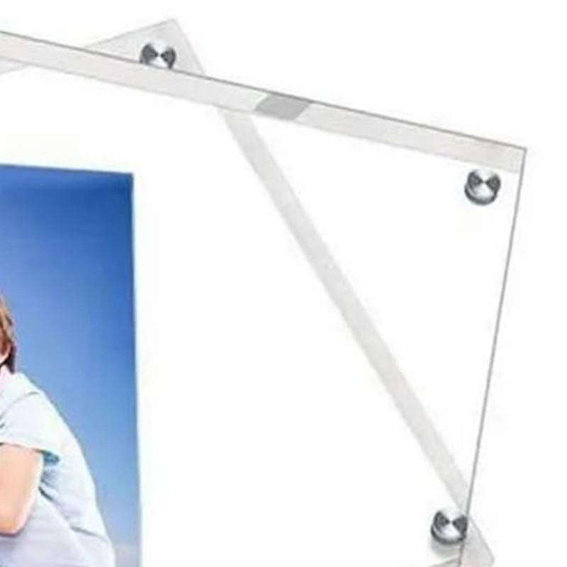 Acrylic Photo Frame Crystal Clear Frameless Double Sided Freestanding Photo