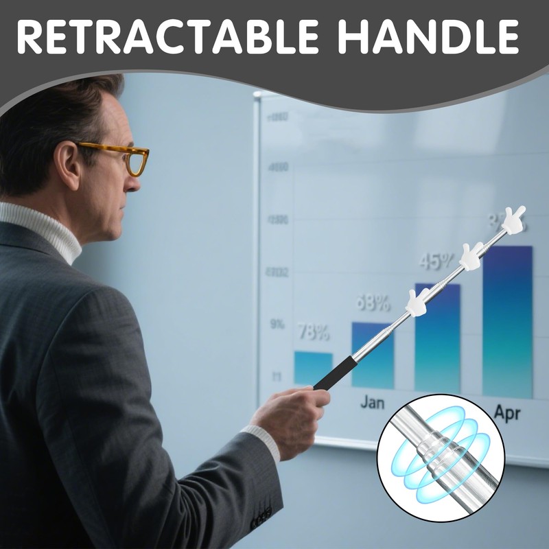 3Pcs Telescopic Teachers Pointer, Manual Teaching Stick, Conference Guide Stick