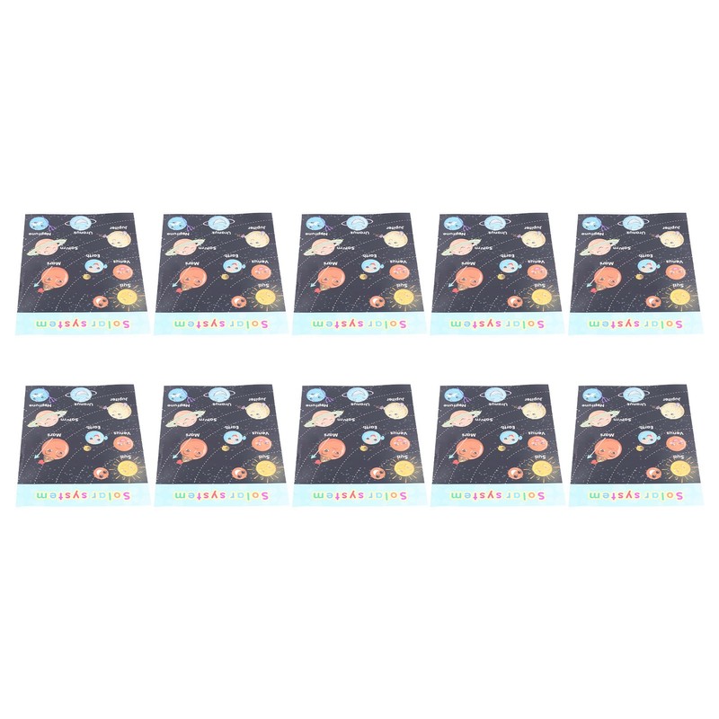 10pcs Children Cartoon Cute Solar System Poster Home School Planet