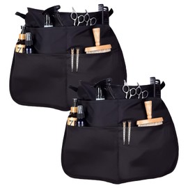 ExcellaElite 2PCS Black Apron, Dustproof Black Waist Apron Anti-Fouling Anti-Dirt Suitable for Kitchen Restaurant Work Waitress Chef Waiter Cooking Baking