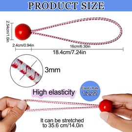 Ball Bungee Cord 6 Inch Heavy Duty Bungie Cord Balls for Tarp Tie Down Canopy Camping Tents Cargo Holding Wire Hoses Patio Umbrellas Awning 36Pcs (Multicolor)