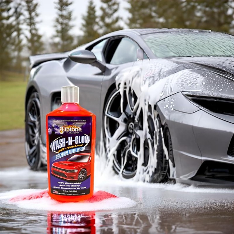 Gliptone Car Wash Soap, Wash-N-Glow pH-Neutral, Non-Spotting Premium Thick Concentrated