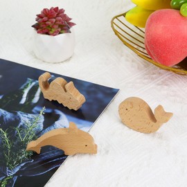 3 Pcs Cute Animals Refrigerator Magnets, Wooden Animal Magnets for Fridge, Wooden Animal Themed Fridge Magnets for Fridge Home & Office Decoration (Marine Animals)