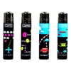 Four Clipper Refillable Butane Lighters, Classic Video Game Design (4)