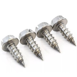 bbnmore 4 pc License Plate Screws Silver Standard Zinc Plated Standard Car Truck SUV Set