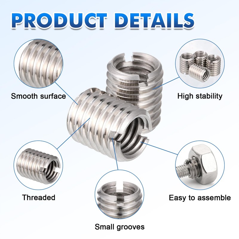 JIZZU M10 to M8 Thread Reducer, Pack of 20, 12
