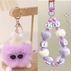 Cute Phone Lanyard Wrist Strap Tether Tab & Plush Pompom