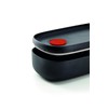 Lékué Hermetic Lunch Box for Food with Cutlery, Polypropylene, Black,