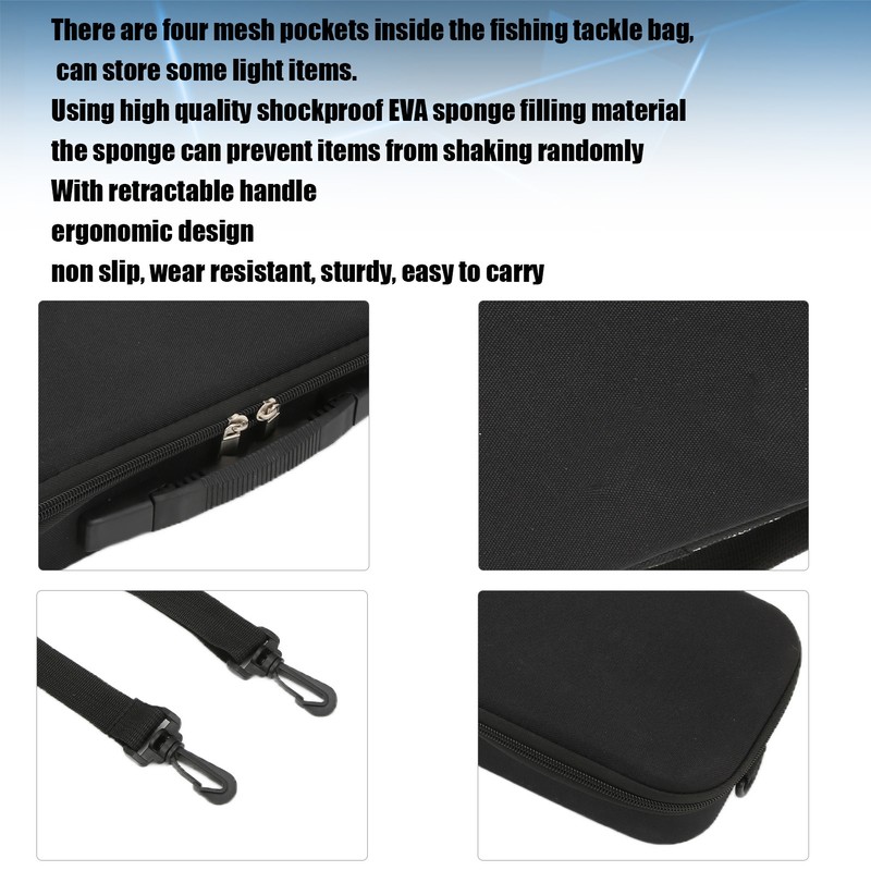 Fishing Tackle Bag with Long Straps Shock Resistant Comfortable Portable