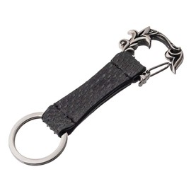 Artemis Classic ACLK0024 Floral Carabiner Keychain Python Men's Brand Jewelry Key Ring Stainless Steel Accessories, Black