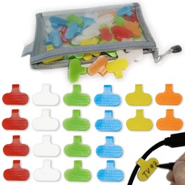 Cable Labels for Electronics, Multi-Color Label Tags, Write-On Cord Labels, Reusable Wire Label Indicator, Cable Management, Organizating & Identifying, by TX Pack-es (Basic Size, 40pcs)