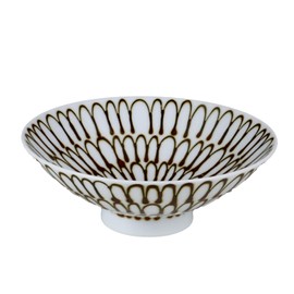 Hakusan Pottery Flat Tea Wan, Tea (Approx.) φ5.9 x 2.1 inches (15 x 5.3 cm), Q-54 Mori Masahiro Design, Hasami Ware, Made in Japan