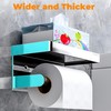 SEIRHOO Toilet Paper Holder with Shelf, Stainless Steel Thickened Wall
