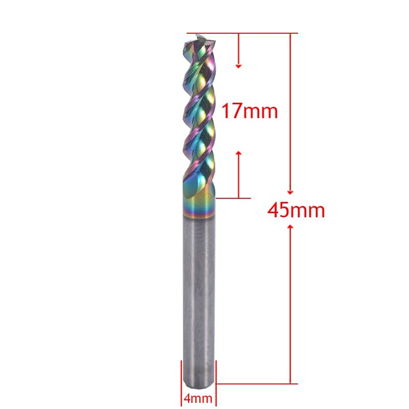 4 mm Carbide Square End Mill for Aluminium Copper Applications,