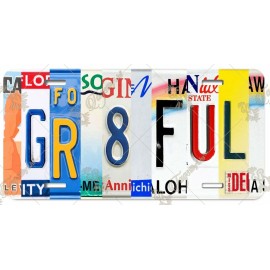 Grateful Letter Art  Front Vanity License Plate #LP-TL004