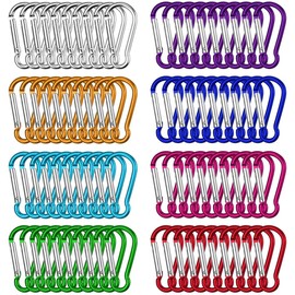 80 PCS Carabiner Clips, Aluminum Carabiner Snap Hook Mini Carabiner for Key Chain Keyring Camping Outdoor Traveling