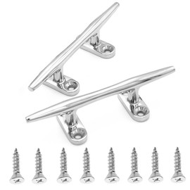 9Tong Heavy Rope Boat Cleat Marine Open Base Boat Cleats Stainless Steel Hardware Dock Cleat Mooring Kayak SUS316 100mm 2pcs
