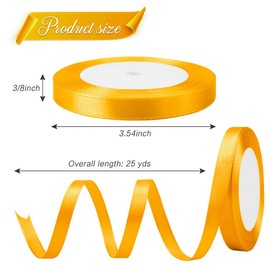 Yellow Ribbon Gold Ribbon Lemon Fall 3/8 in 25 Yards Satin Ribbons for Gift Wrapping Gift Ribbons for Graduation Birthday Party Valentines Day Wedding Fall Decoration