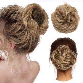 Hair Extensions Hair Extensions Hairpiece Scrunchie Updo Hairstyles Voluminous Messy Bun Wavy Like Real Hair Brown to Blonde