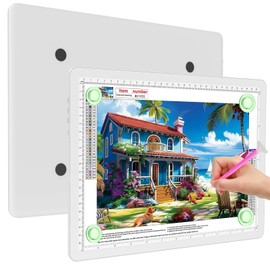 Elice Magnetic A4 Light Board for Diamond Painting, Ultra-Thin Tracing LED Light Box with Side Buttons, Super Bright Diamond Art Light Pad, Light Table for Drawing, Sketching, Weeding Vinyl - White