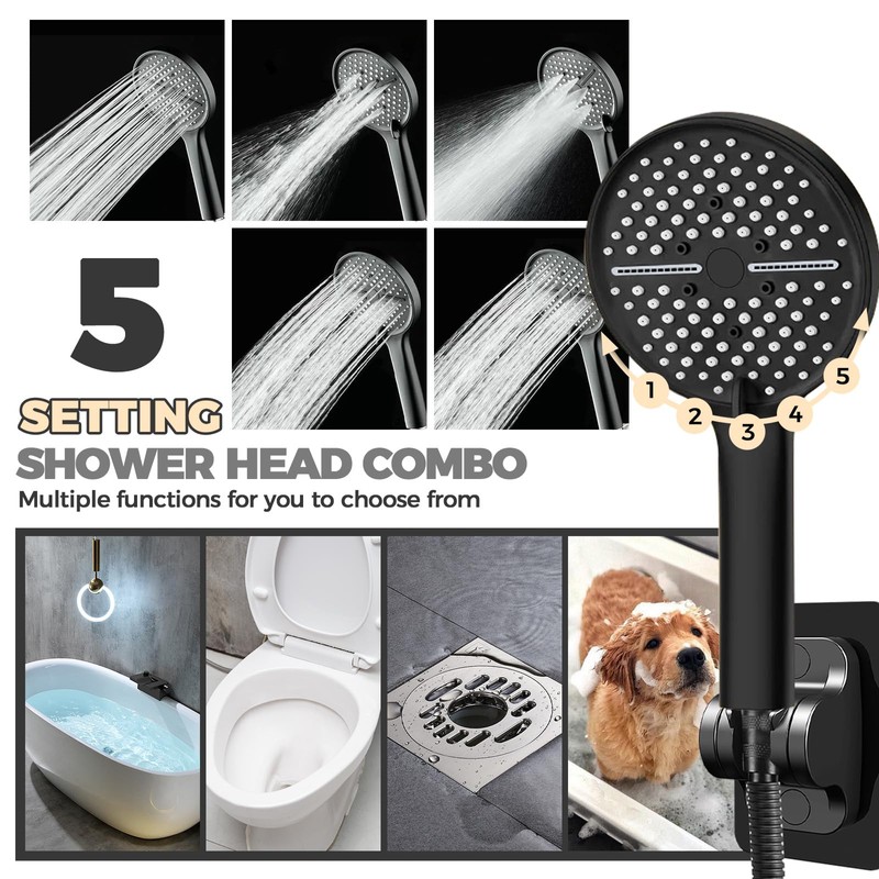 12 Inch Shower Head,High Pressure Rainfall Shower Head Combo with