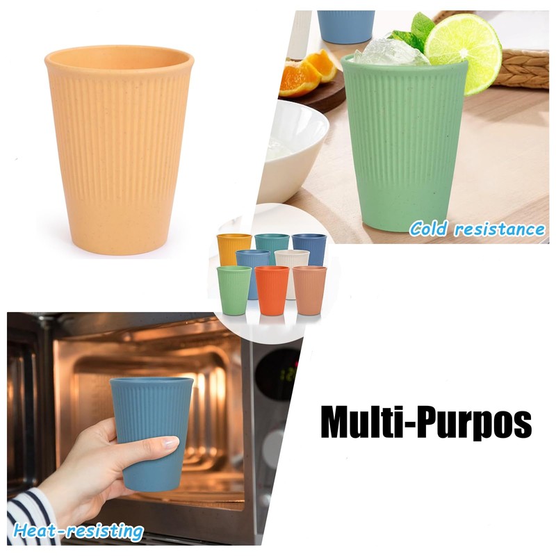 CAMBUY Wheat Straw Cup Unbreakable and Reusable Drinking Cups Eco-Friendly
