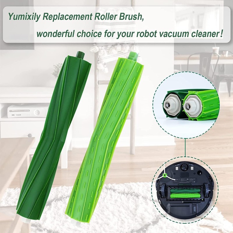 2 Set Replacement Roller Brushes Compatible for iRobot Roomba E