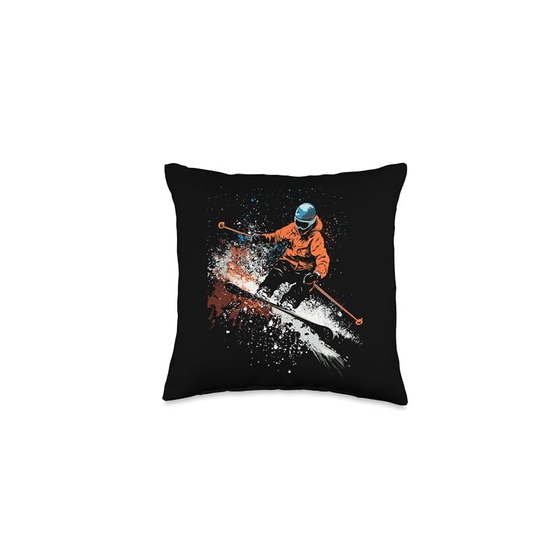 Freestyle Skier Throw Pillow