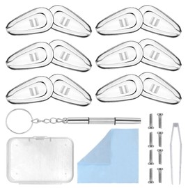 25 Pairs Eyeglasses Nose Pads, Soft Silicone Glasses Nose Pads Replacement Kit Silicone Noses Pad for Eyeglasses with Mini Screwdriver Screws, Non-Slip Comfortable Noses Piece for Glasses Sunglasses