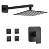 LCEVCGK Shower Faucet Set Matte Black Bathroom Rainfall Shower System