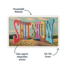 Genuine Fred Super Useful Tray, Shitshow by Wayne White, Melamine Tray