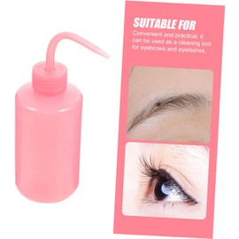 Botella Abs Exprimible 250ml Pestañas de Limpieza para Rosa 8 Piezas Boquilla Curva, Escala de Medición, Resistente a Impactos, Uso para Cejas y Pestañas