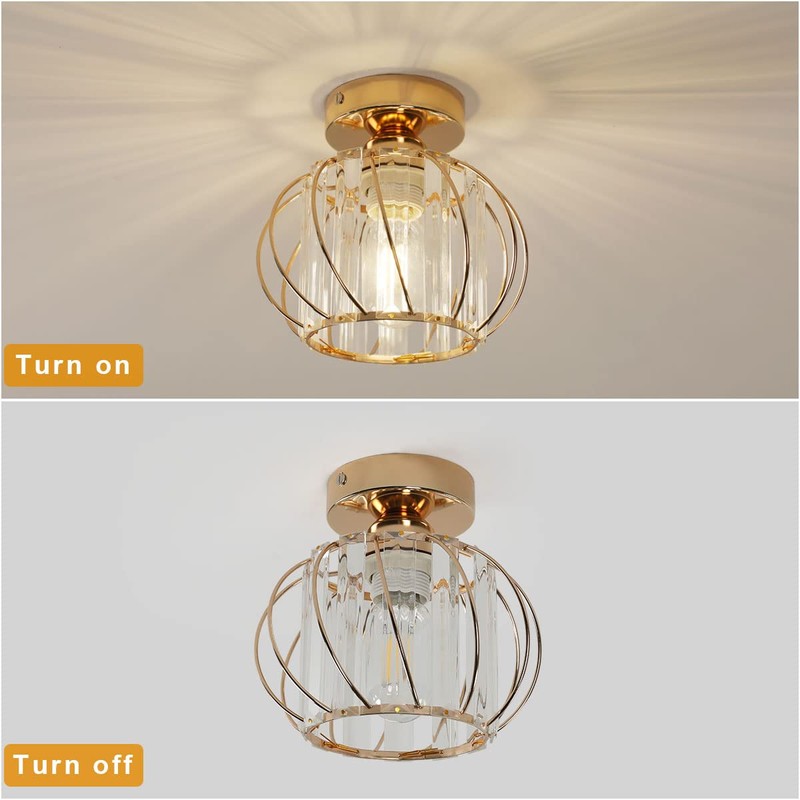 Pheashine Ceiling Light Crystal Modern Mini Crystal Chandelier E27 Ceiling