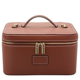 ETOILE - Estuche de cambiador - Elegante bolsa de maquillaje de viaje con divisores, Marrón Jengibre, Estuche de cambiador con cierre con práctico asa