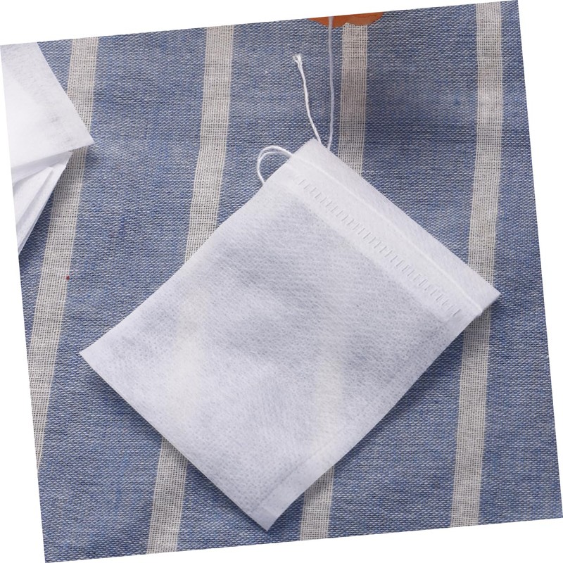 Mikinona 100 Empty Drawstring Tea Filter Bags 70x90mm Non-Woven for
